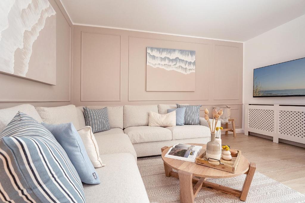 Khu vực ghế ngồi tại Ferienwohnung Sandweiss Ferienwohnung 01