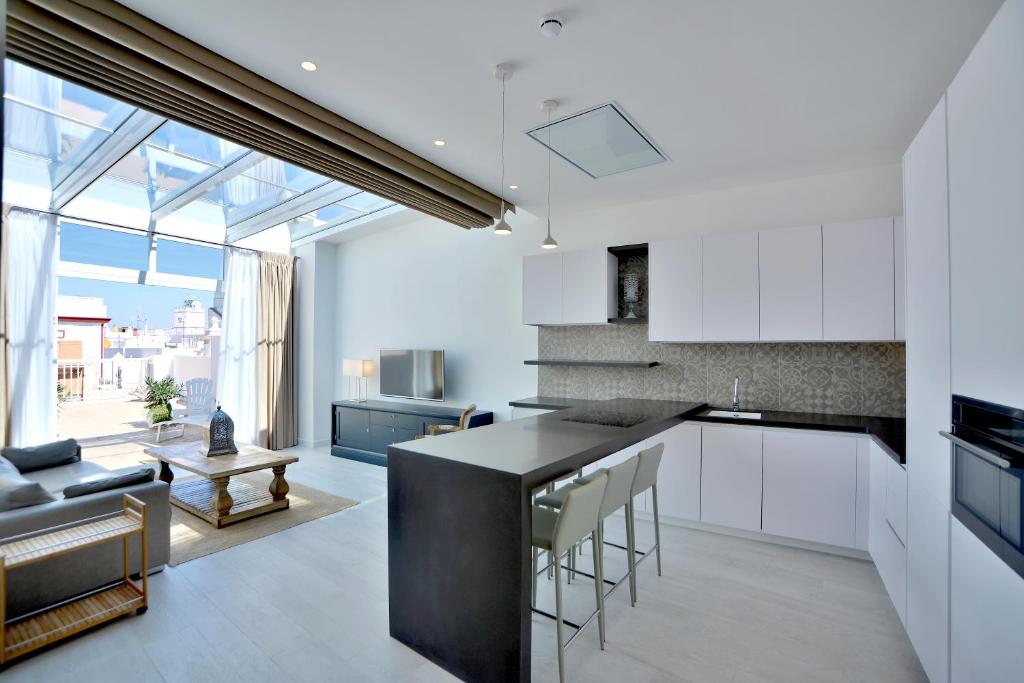 Kuchyň nebo kuchyňský kout v ubytování El Armador Casa Palacio by Luxury Suites Cádiz