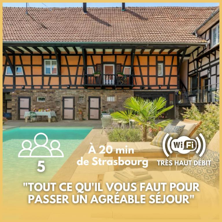 a mill de sterkvoering its half built house at Charme alsacien avec piscine, proche Strasbourg et Grand Ried in Nordhouse