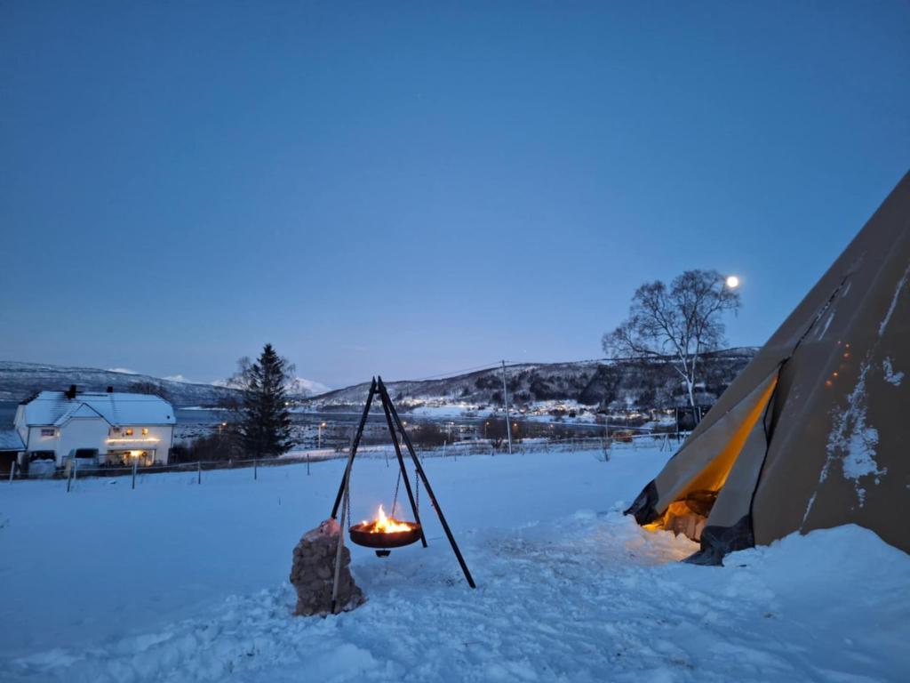 Peaceful farmroom with free sauna, wifi, parking and northern light om vinteren