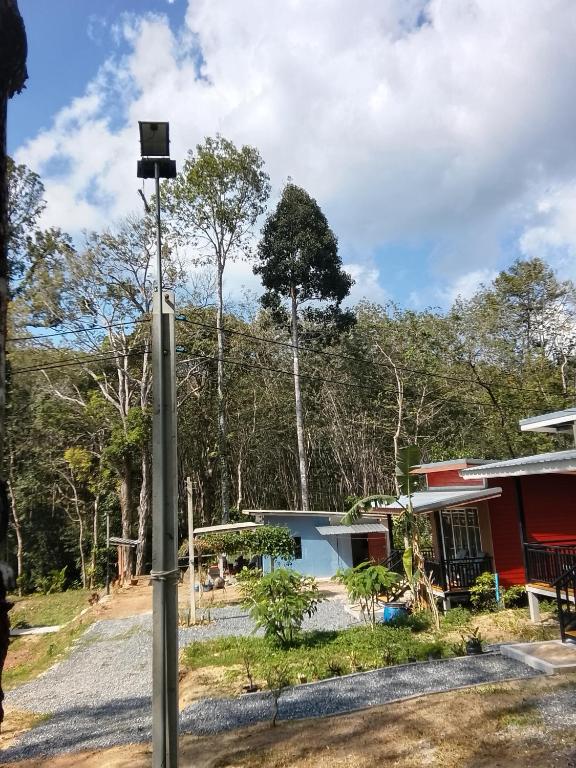 a street light in front of a house at A Nature House in Ko Lanta Yai