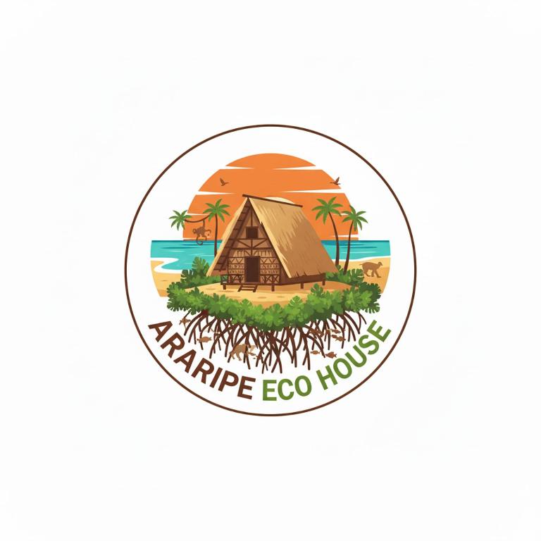 a logo for a pineapple eco house at Sítio Araripe Eco House in Santa Cruz Cabrália