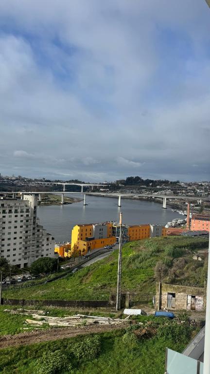 a view of a river with buildings and a city at Casa DOURO-PORTO in Valbom