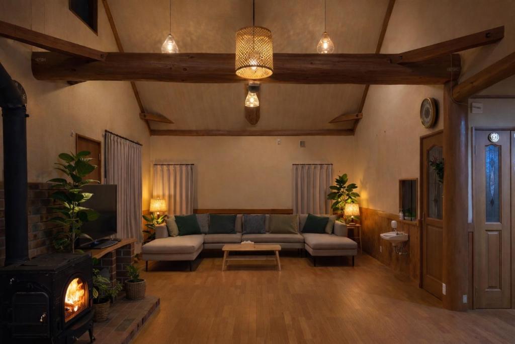 Et opholdsområde på Forest and Stars Akakura Villa