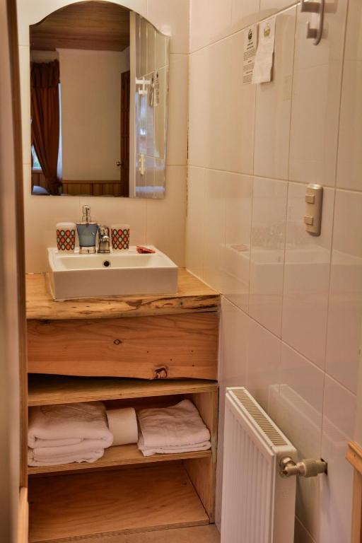 Un baño de Hotel y Cabañas Borde Andino