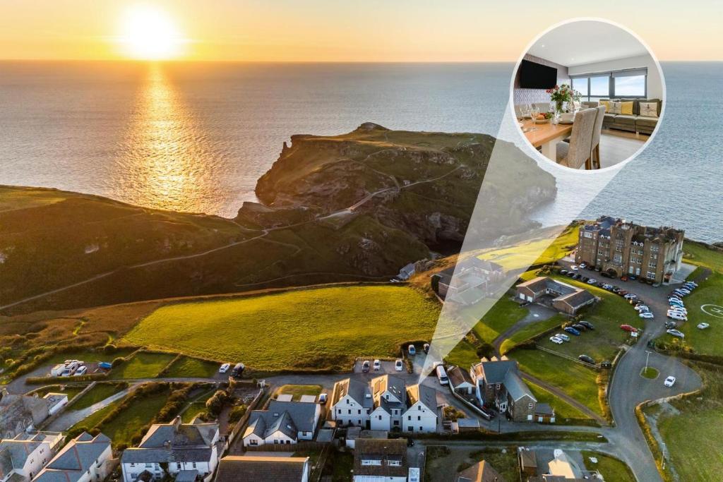 an aerial view of a house next to the ocean at 3 Bed in Tintagel oc-e32938 in Tintagel