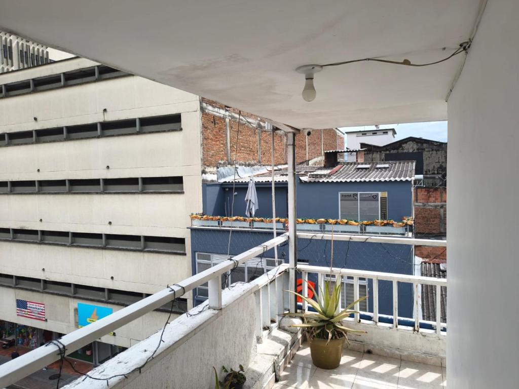 a view from the balcony of a building at Hotel Escocia in Estación El Salto