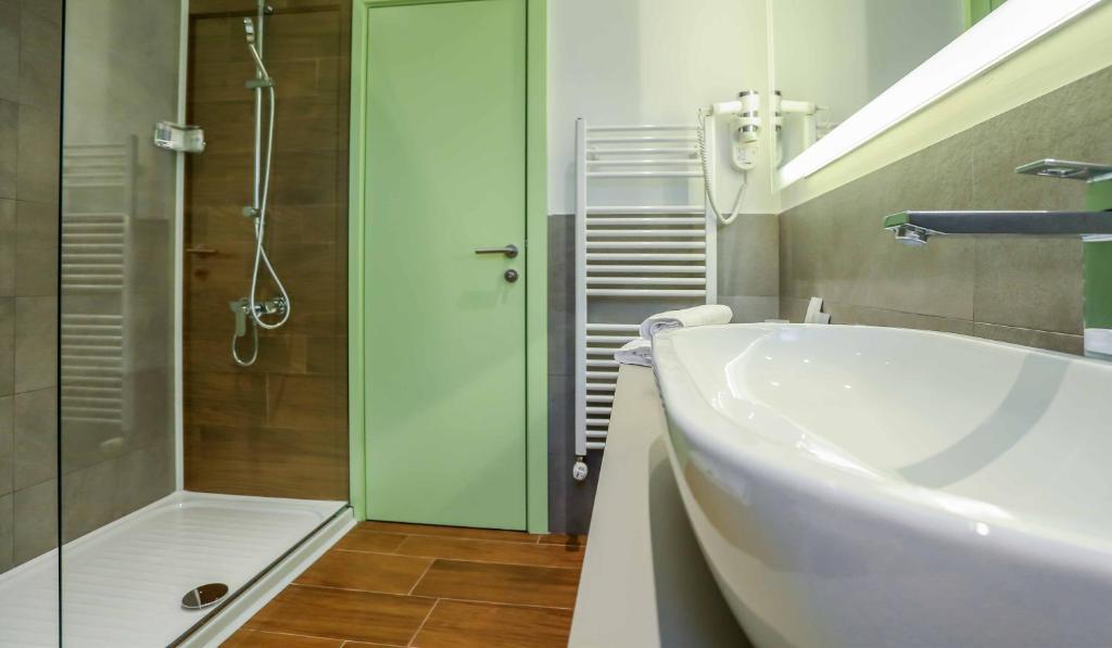 Koupelna v ubytování Hotel Grad