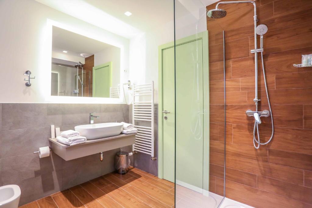 Koupelna v ubytování Hotel Grad