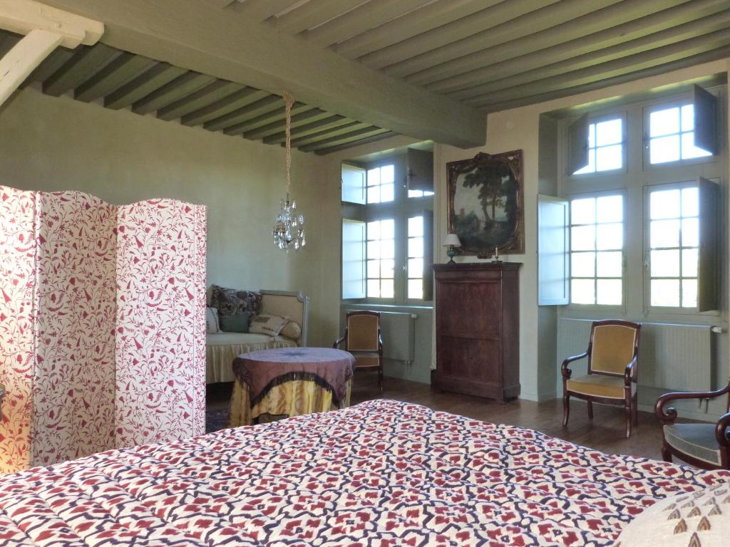 Posezení v ubytování Manoir du Plessis au Bois