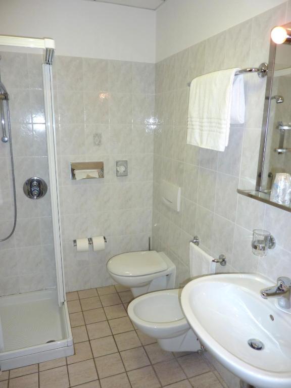 Koupelna v ubytování Hotel Del Fiume