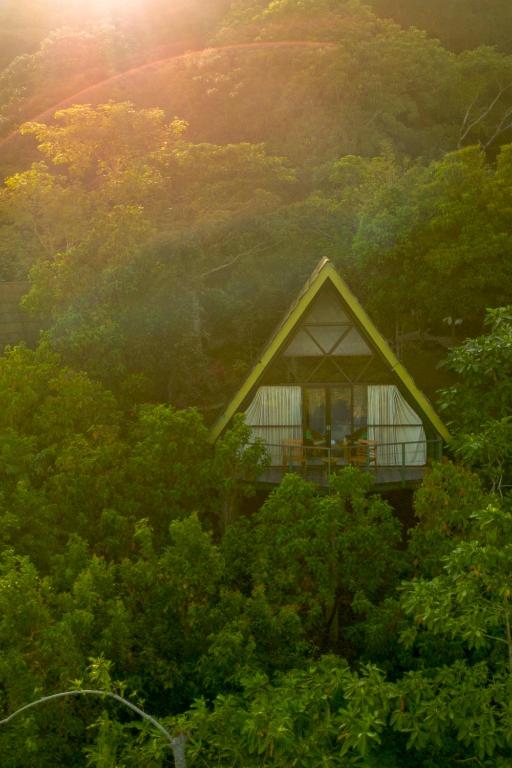 a small house in the middle of a forest at Mbeliling Mountain Ecolodge in Noca