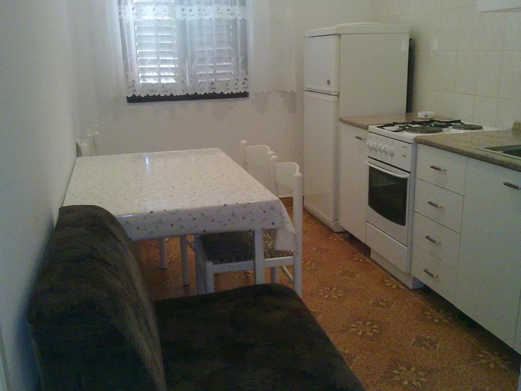 Kuchyň nebo kuchyňský kout v ubytování Apartmani Ždrelac