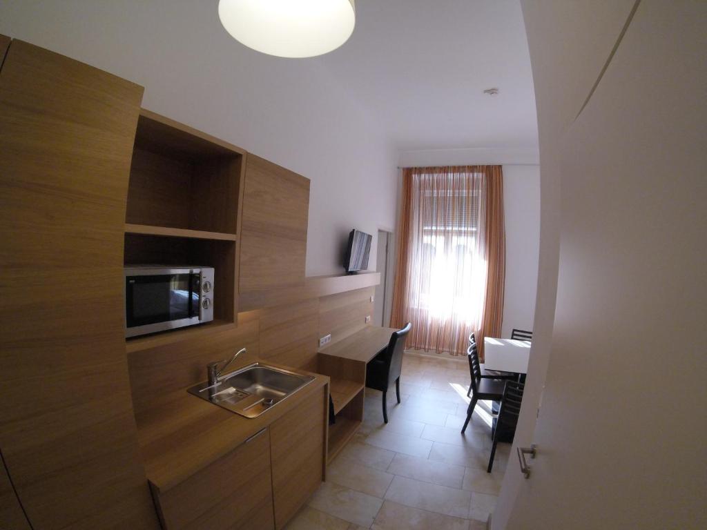 Kuchyň nebo kuchyňský kout v ubytování Hotel Aton