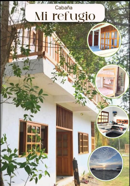 a collage of photos of a house at Mi refugio in Moñitos
