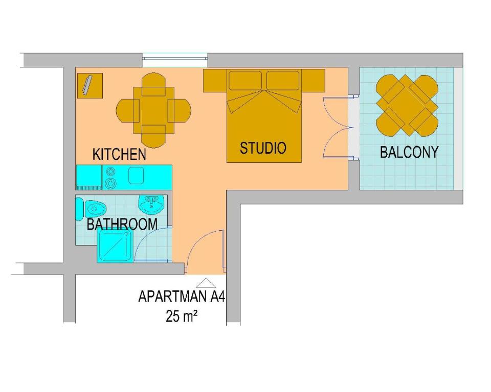 Půdorys ubytování Apartmani Ždrelac