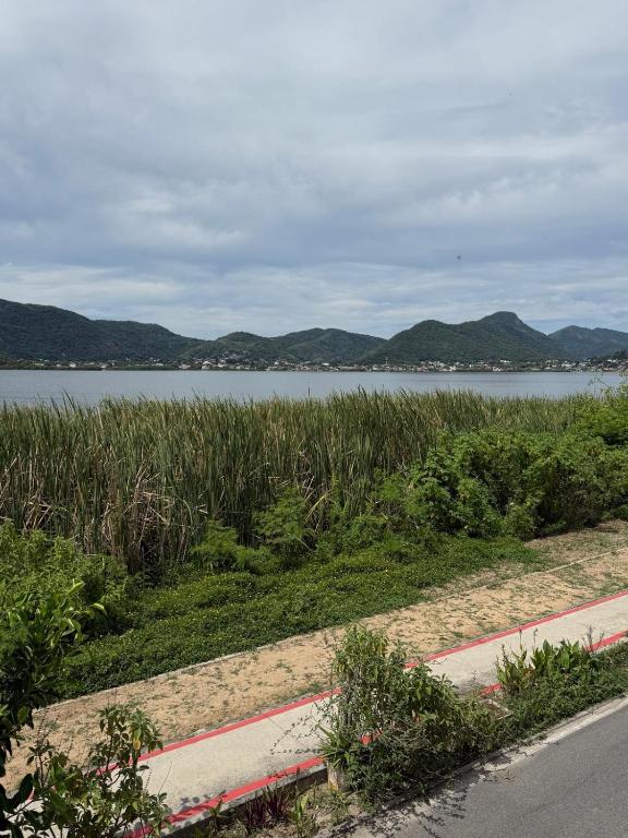 a road with a view of a body of water at Incanto in Niterói