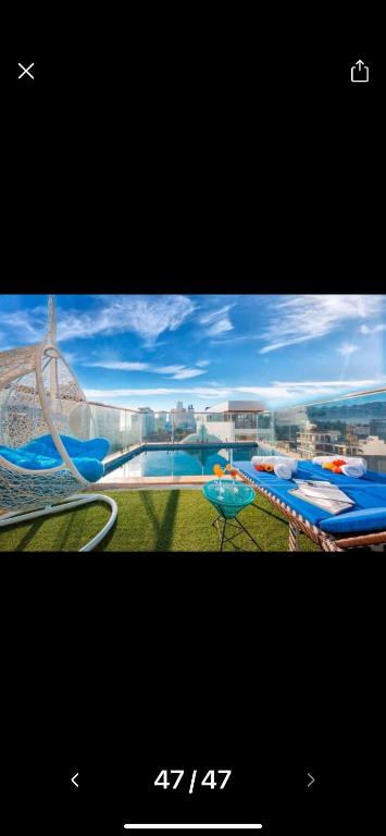 a picture of a swimming pool with a view at Violet hotel 2 in Nha Trang