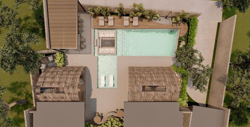 eine Darstellung einer Villa mit Swimmingpool in der Unterkunft Nicholas nest in Catandaan