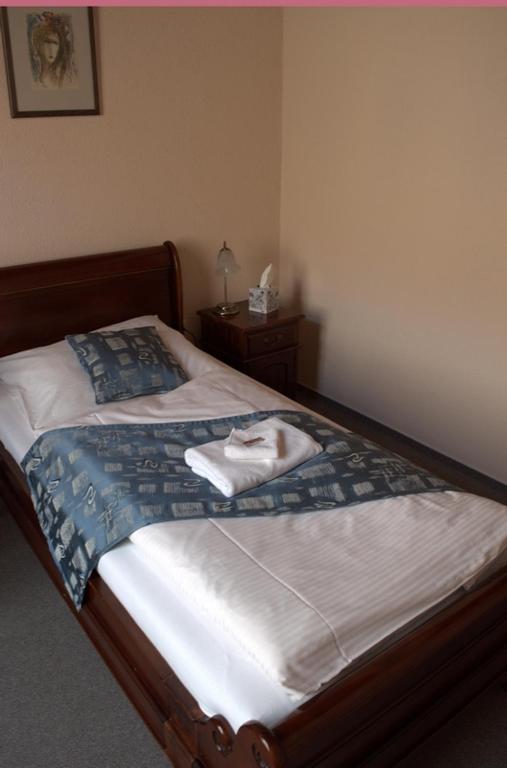 Postel nebo postele na pokoji v ubytování Hotel na Kafkové
