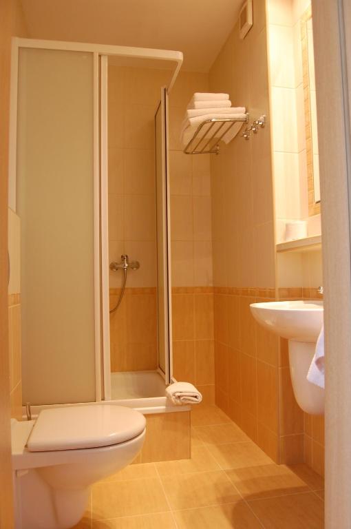 Koupelna v ubytování Hotel Wodnik
