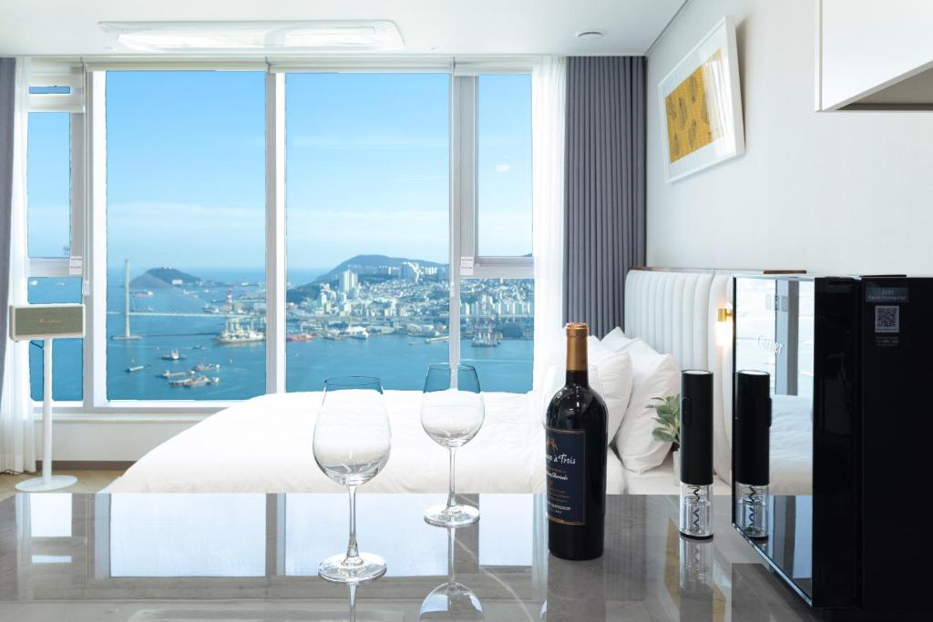 Brown Suites Busan Station - Deluxe-Doppelbetten Mit Meerblick