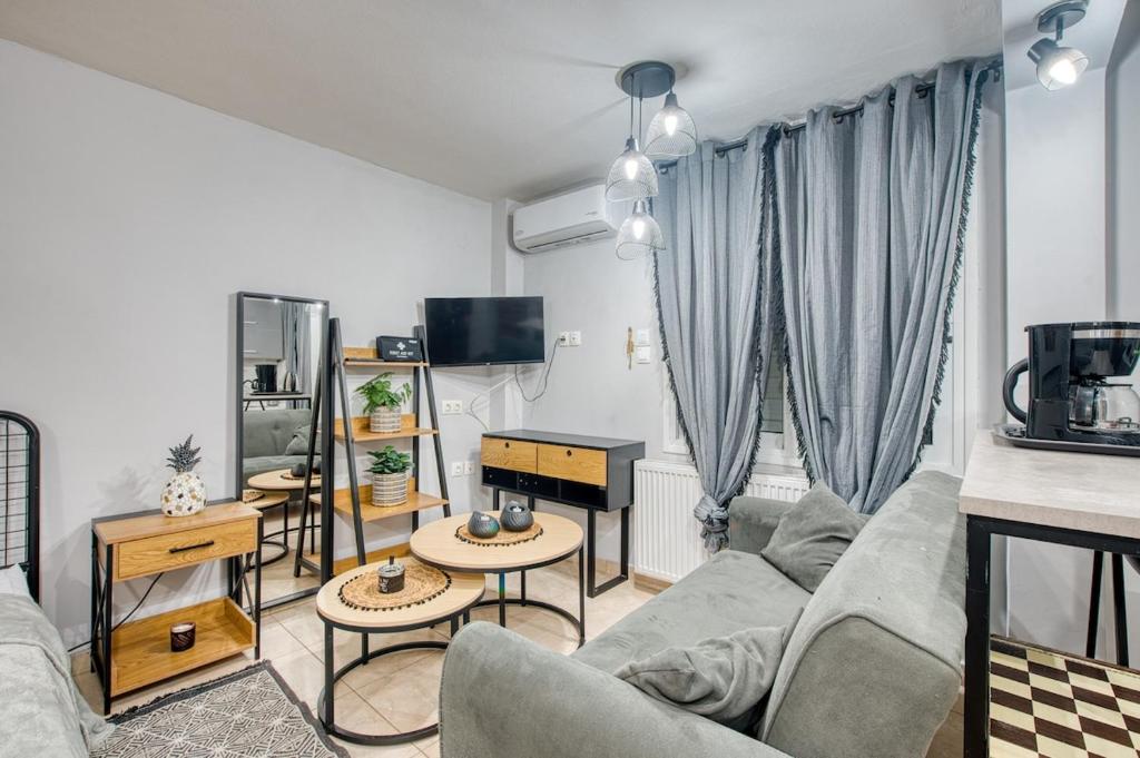 Quiet Lower-Level City Studio Thessaloniki by ΜΡS