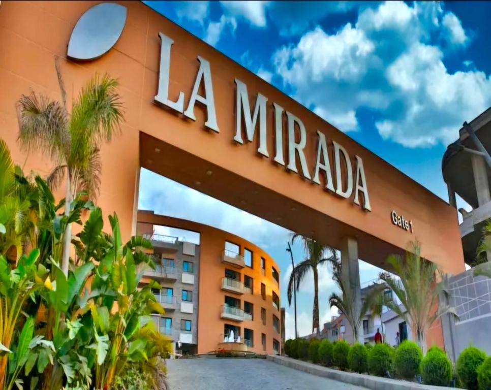 a building with a sign that reads la mirada at La Mirada New Cairo in Cairo