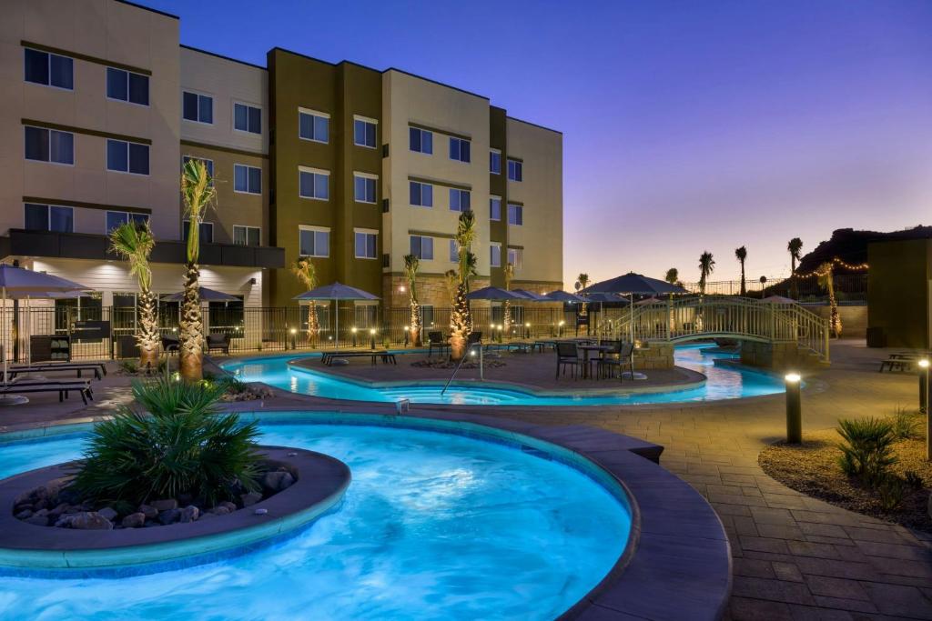 a view of a hotel with two pools at Residence Inn by Marriott St. George in Washington