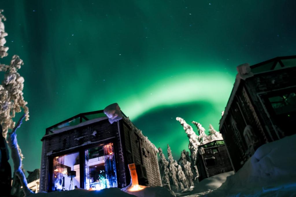 an image of the aurora borealis in the sky at Levi Secret Igloo Revontuli in Levi