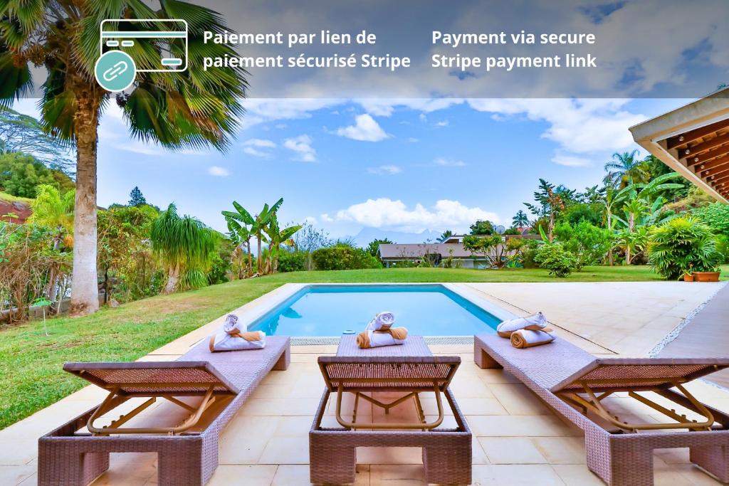 Blue Horizon - La Villa Sora - Pool - Sea view - photo 9 - Tahiti, Polynésie