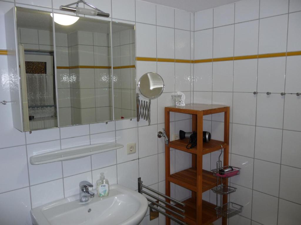 Koupelna v ubytování Haus Heverstrom