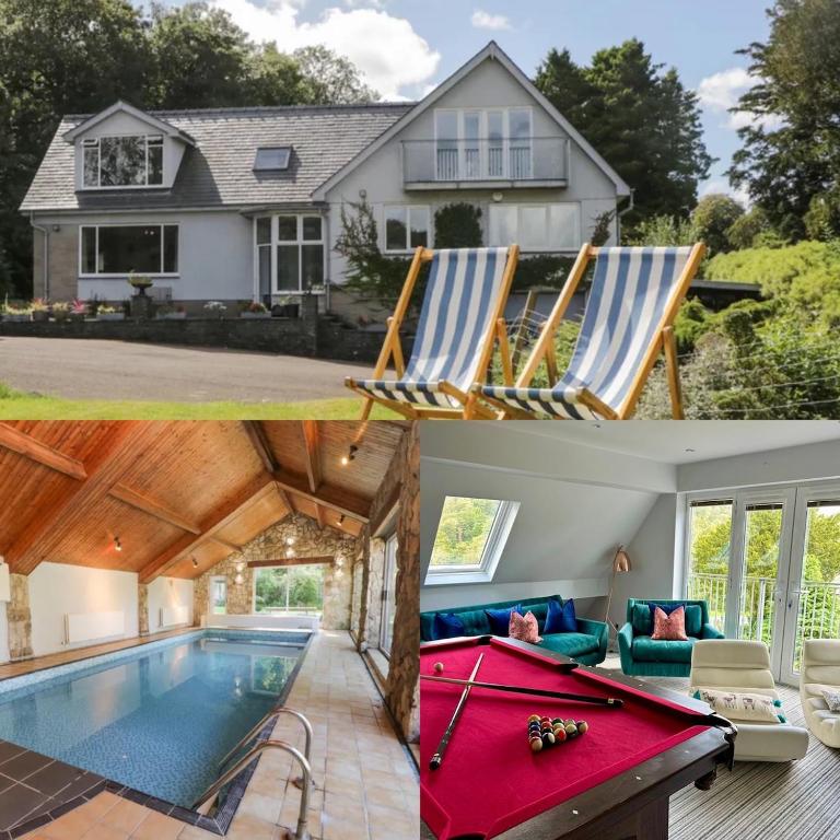 a house with a pool and a house with a pool table at Alloa in Newby Bridge