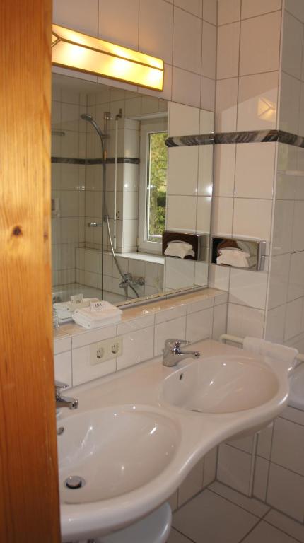 Koupelna v ubytování Ferienhaus Rheintalblick
