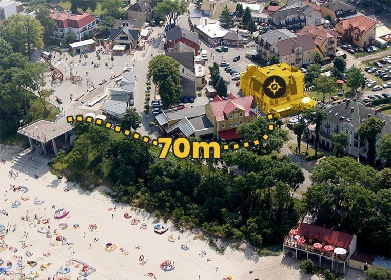 an overhead view of a beach with a crowd of people at Nawigator SPA in Rewal