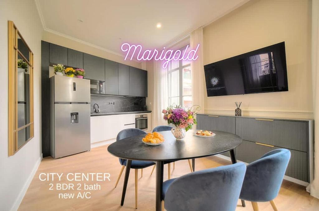 Marigold - 2 Bed 2 bath - AC - 8 min from Palais