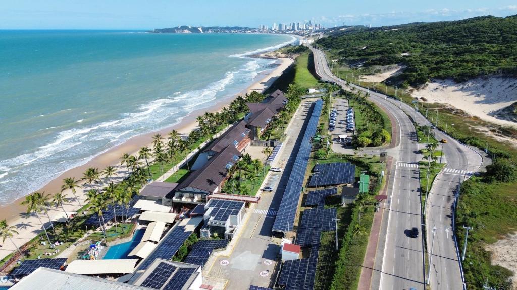 an aerial view of the beach and the ocean at GoldMen Vila do Mar Natal in Natal