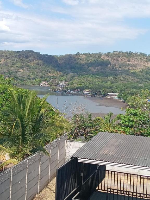 a view of a river from a house at Villa Sonia in Caldera