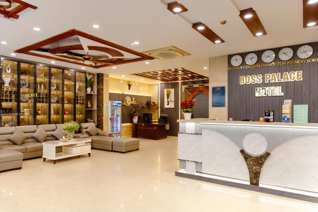 a store lobby with couches and aboss palace hotel at Boss Palace Hotel in Ho Chi Minh City