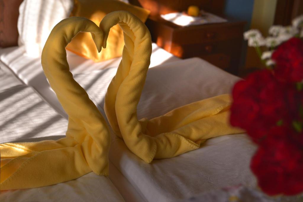 Cama o camas de una habitación en Gästehaus Bischof
