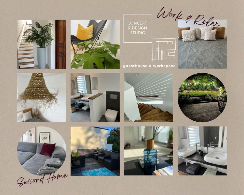 a collage of photos of a living room at Guesthouse in Neuhäusel