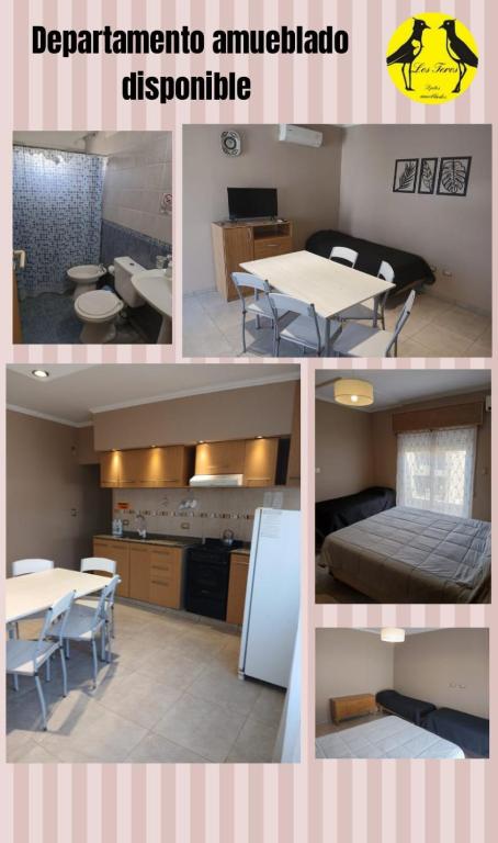 a collage of photos of a kitchen and a room at LOS Teros dptos 3 5 3 4 0 9 2 8 1 5 in Villa María