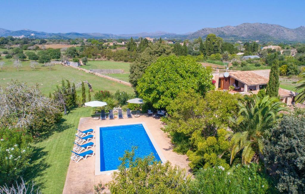 an aerial view of a villa with a swimming pool at Can Sua in Artá