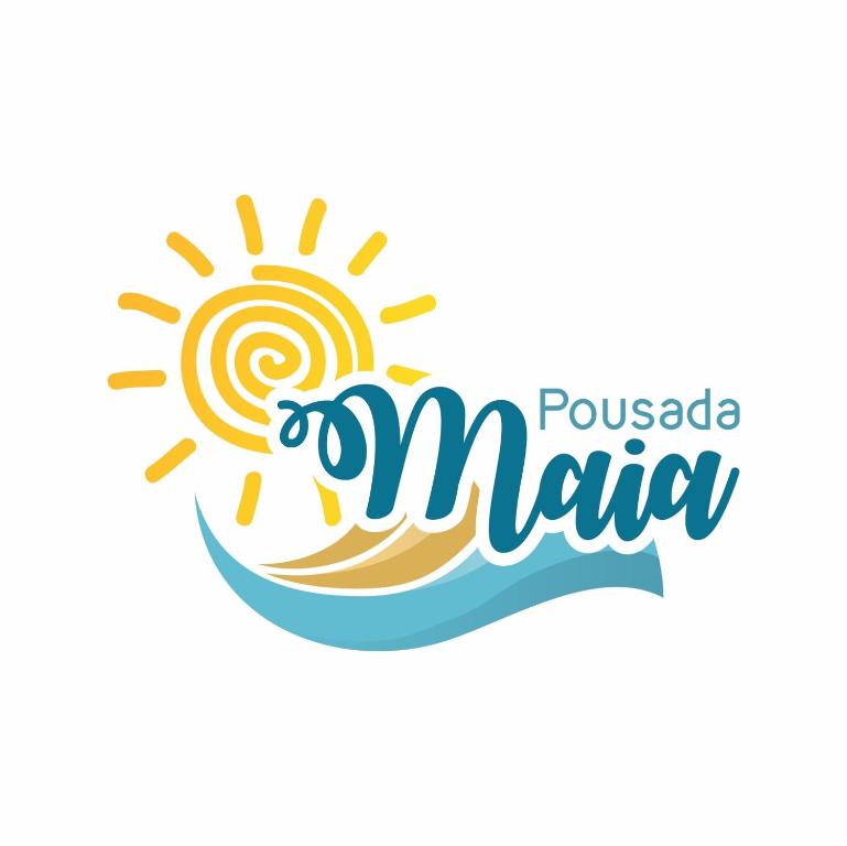 a vector illustration of a sun and the text promised naja at Pousada Maia in Itaúnas