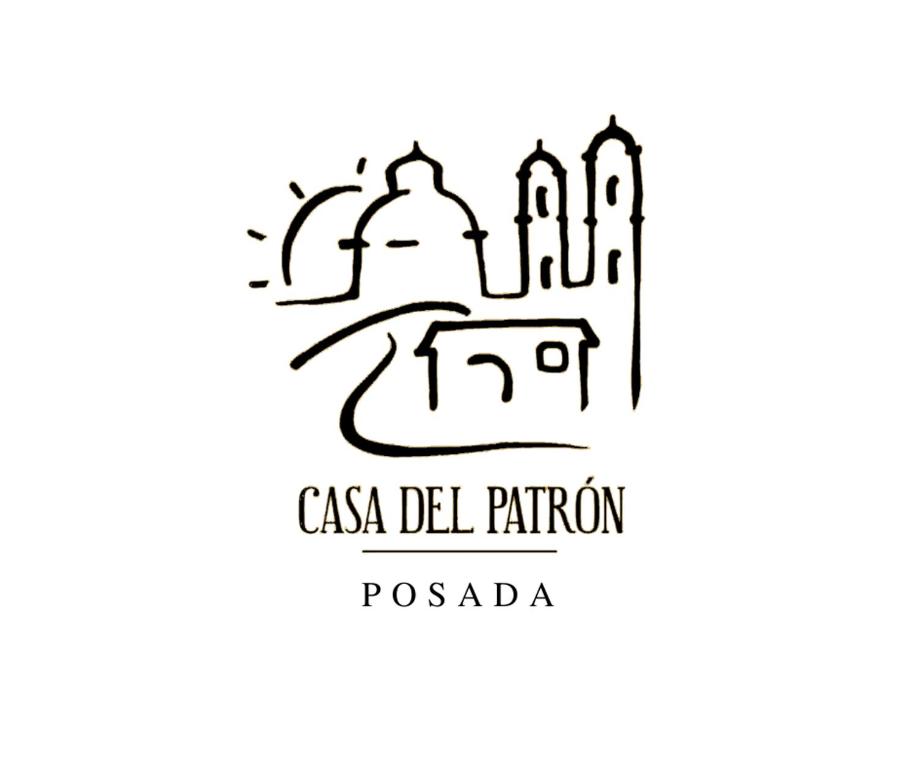 a logo for the casa del palacio phantom posada at Casa del Patrón Posada in Taxco de Alarcón