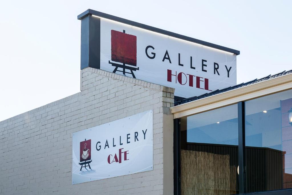 a sign for a calley hotel on top of a building at Gallery Hotel in Fremantle