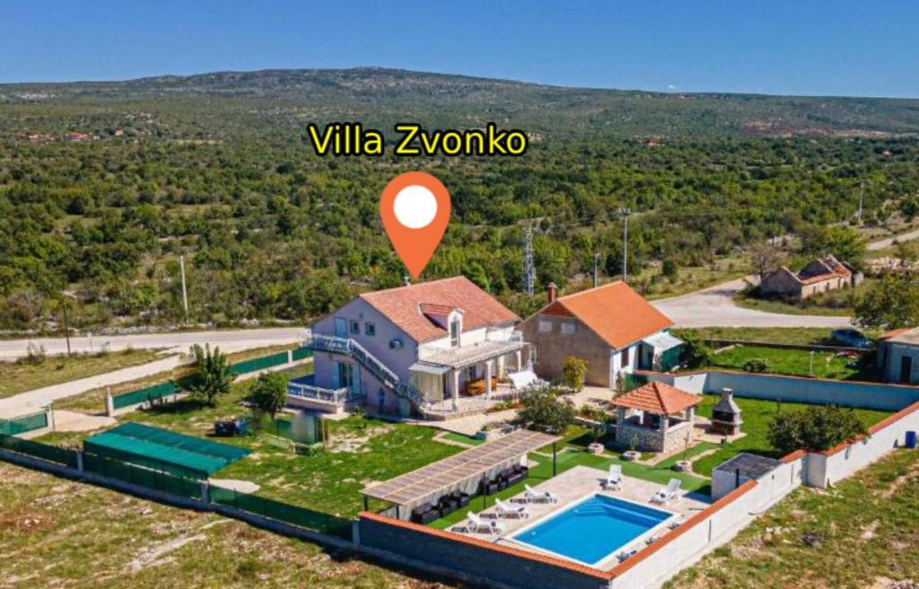 an aerial view of a villa z viola z violota at House Villa Zvonko Near NP Krka in Sedramić