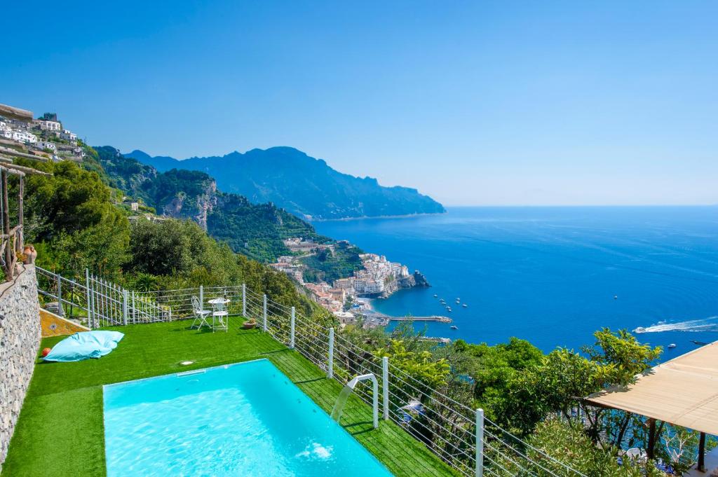 a villa with a view of the amalfi coast at Villa Gioiello in Amalfi