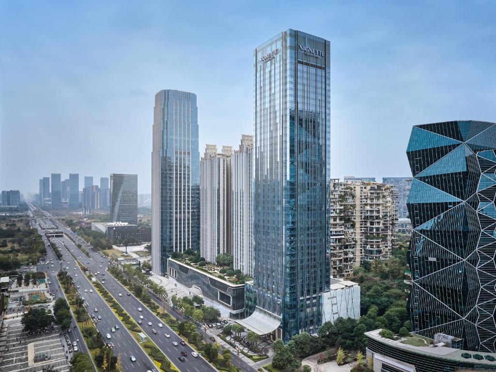 a view of a city with tall buildings at Vignette Collection Palm Springs Hotel Chengdu by IHG in Chengdu