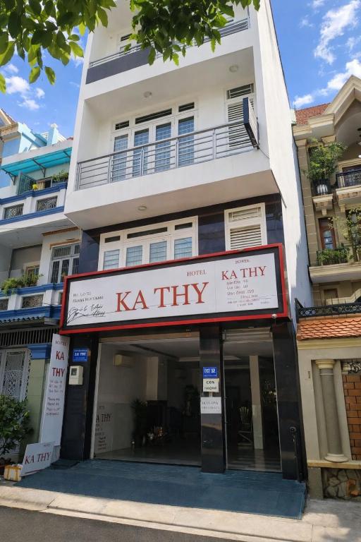 a building with a kka tiny sign in front of it at Kathy Hotel in Ho Chi Minh City